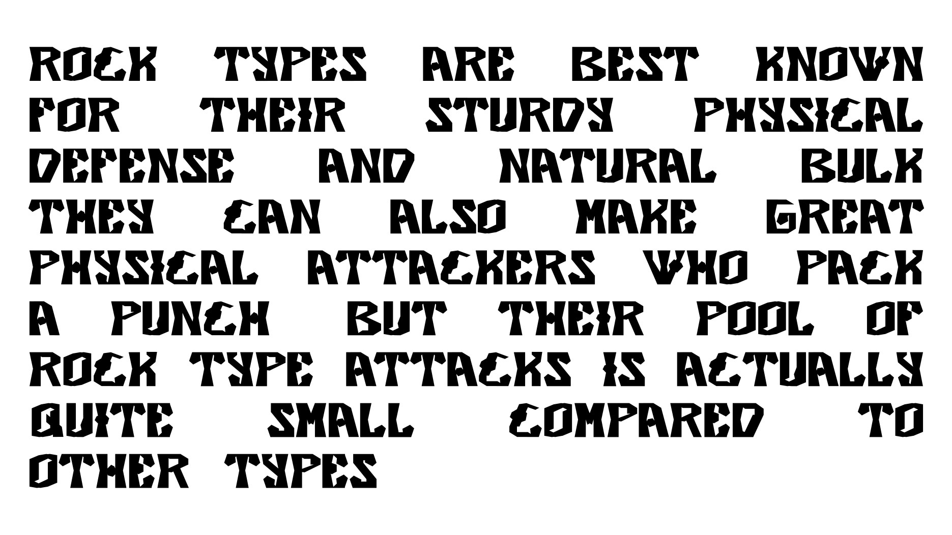 specimen typographique  custom type rock laura francois