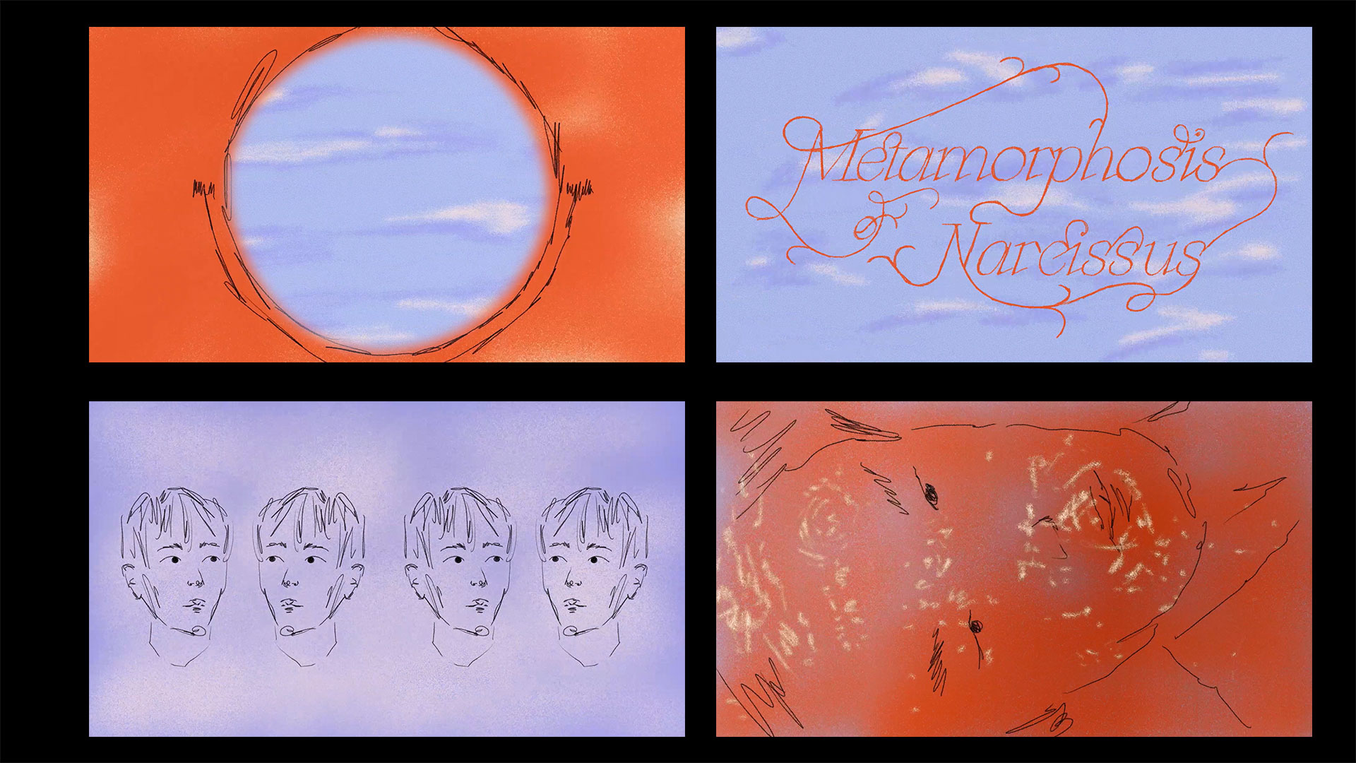 metamorphosis of narcissus motion design animation 2d laura francois